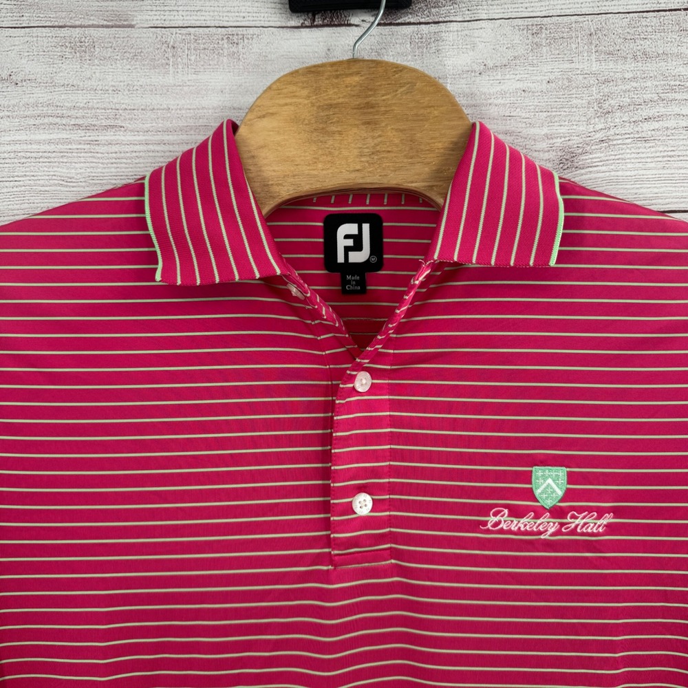 FootJoy Pink Striped Polo Shirt